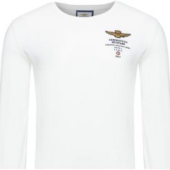 T-shirt AERONAUTICA MILITARE Biały. Białe koszulki męskie z długim rękawem Aeronautica Militare, z aplikacjami, z włoskim kołnierzykiem, z długim rękawem. Za 300.00 zł.