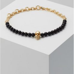 Northskull SKULL BEAD AND CHAIN BRACELET Bransoletka black/goldcoloured. Żółte biżuteria dla mężczyzn Northskull. Za 719.00 zł.