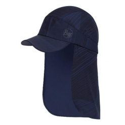 Czapka składana z osłoną Buff Pack Sahara Cap. Niebieskie czapki męskie Buff, bez wzorów, sportowe. Za 181.55 zł.