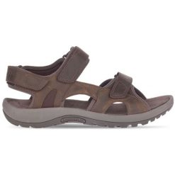 Sandały Trekkingowe Męskie Merrell Sandspur 2 Convert. Brązowe sandały męskie Merrell, z nubiku, bez zapięcia. Za 361.70 zł.