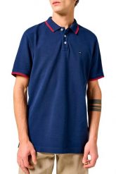 MESKA KOSZULKA POLO WRANGLER POLO SHIRT NAVY 112350403. Niebieskie koszulki polo męskie Wrangler, m, bez wzorów, bez kołnierzyka, bez ramiączek. Za 79.99 zł.