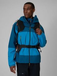 4F Kurtka trekkingowa przeciwdeszczowa membrana 20000 męska - granatowa 3XL. Niebieskie kurtki męskie 4f, l, bez wzorów, bez ramiączek, bez kaptura. Za 699.99 zł.