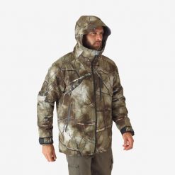 Kurtka myśliwska Solognac Warm 3 w 1 Silent 900 wodoodporna. Brązowe kurtki outdoor męskie SOLOGNAC, m, bez wzorów, ze skóry, bez kaptura, outdoorowe. Za 899.99 zł.
