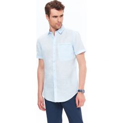 KOSZULA MĘSKA LNIANA O KROJU SLIM FIT Z KLASYCZNYM KOŁNIERZEM. Koszule męskie TOP SECRET. W wyprzedaży za 29.99 zł.