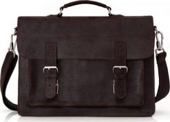 Solome CZEKOLADOWA SKÓRZANA TORBA LISTONOSZKA NA RAMIĘ SOLOME. Brązowe torby męskie na ramię Solome, bez wzorów, na ramię. Za 349.00 zł.