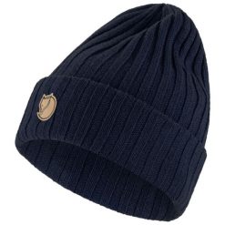 Czapka Fjallraven Byron Hat - dark navy. Niebieskie czapki męskie Fjällräven, bez wzorów, z wełny, sportowe. Za 189.99 zł.