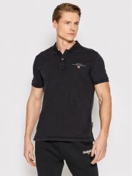 Napapijri Polo Elbas NP0A4GB4 Czarny Regular Fit. Czarne koszulki polo męskie Napapijri, m, bez wzorów, z bawełny, bez kołnierzyka, bez ramiączek. Za 209.99 zł.