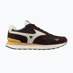 Buty męskie Mizuno RB87 black sand/summer sand/mole. Czarne buty trekkingowe męskie Mizuno, bez wzorów, sportowe, bez obcasa, bez zapięcia. Za 419.99 zł.