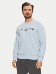 Tommy Hilfiger Bluza Logo MW0MW11596 Błękitny Regular Fit. Niebieskie bluzy nierozpinane męskie Tommy Hilfiger, l, bez wzorów, z bawełny, bez ramiączek, bez kaptura. Za 379.99 zł.