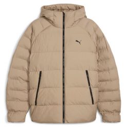 Kurtka z kapturem Puma Mono. Brązowe kurtki męskie Puma, bez wzorów, z kapturem, do biegania. W wyprzedaży za 551.50 zł.