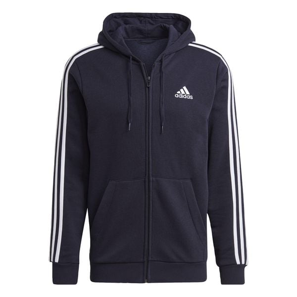 Bluza męska adidas Essentials Full-Zip Hoodie. Niebieskie bluzy nierozpinane męskie ADIDAS, m, bez wzorów, z kapturem. Za 174.99 zł.