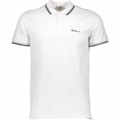 Koszulka polo w kolorze białym. Białe koszulki polo męskie Ben Sherman, z haftami, z bawełny, polo. W wyprzedaży za 108.95 zł.