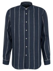 Bugatti Koszula 9550-78954C Granatowy Casual Fit. Niebieskie koszule męskie Bugatti, m, bez wzorów, ze lnu, bez kołnierzyka, bez ramiączek. Za 479.99 zł.