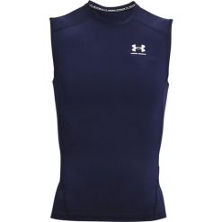 Koszulka bez rękawów Heatgear Under Armour. Białe bielizna termoaktywna męska Under Armour, m, bez wzorów, bez ramiączek, do biegania. Za 200.00 zł.