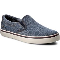 Tenisówki WRANGLER - Legend Slip On WF08310AN Washed Blue Denim 244. Niebieskie trampki męskie Wrangler, z denimu, eleganckie. W wyprzedaży za 169.00 zł.