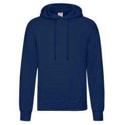 Męska Klasyczna Bluza Z Kapturem. Niebieskie bluzy nierozpinane męskie Fruit of the Loom, m, bez wzorów, z kapturem. Za 81.99 zł.