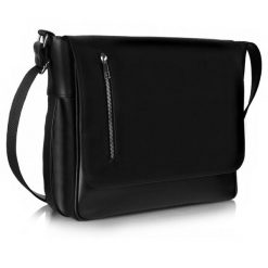 Torba męska Tizano czarna TM16 -E3. Czarne torby na laptopa męskie TIZANO, bez wzorów, z materiału, duże. Za 162.99 zł.