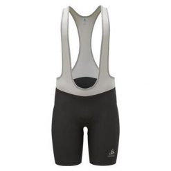 Spodenki rowerowe męskie z szelkami i wkładką Odlo ESSENTIAL biało-czarne. Białe szorty sportowe męskie Odlo, bez wzorów, sportowe. Za 333.70 zł.