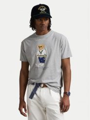 Polo Ralph Lauren T-Shirt 710973137002 Szary Slim Fit. Szare koszulki polo męskie Polo Ralph Lauren, m, bez wzorów, z bawełny, bez kołnierzyka, bez ramiączek. Za 329.99 zł.