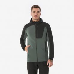 Polar turystyczny męski Quechua MH500 zamek. Czarne bluzy z polaru męskie QUECHUA, m, bez wzorów, z elastanu, sportowe, bez ramiączek, bez kaptura. Za 199.99 zł.