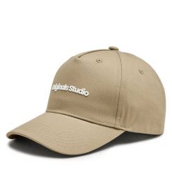 Czapka z daszkiem Jack & Jones. Brązowe czapki męskie Jack & Jones, bez wzorów. Za 49.99 zł.