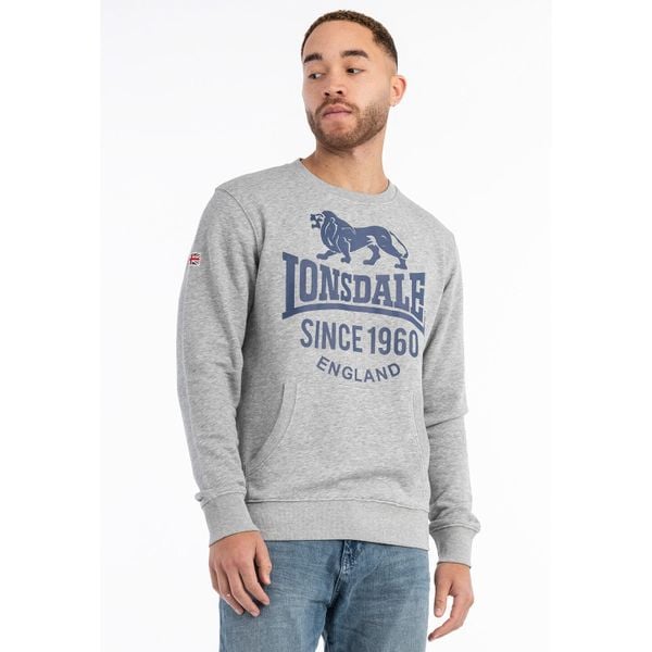 Bluza z okrągłym dekoltem, regularny krój Lonsdale Noss. Niebieskie bluzy nierozpinane męskie Lonsdale, bez wzorów, sportowe, bez ramiączek, bez kaptura. Za 211.00 zł.