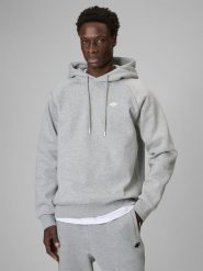 4F Bluza dresowa regular z kapturem męska - szara L. Szare bluzy z kapturem męskie 4f, l, bez wzorów, z dresówki, z kapturem. Za 169.99 zł.