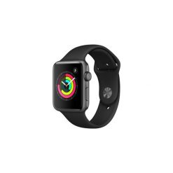 Smartwatch Apple Watch 3 GPS 42mm koperta z aluminium w kolorze gwiezdnej szarości z paskiem sportowym w kolorze czarnym. Zegarki smartwatch Apple. Za 1,498.00 zł.