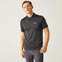 Koszulka trekkingowa męska REGATTA Polo Remex II ash. Szare koszulki polo męskie Regatta, m, bez wzorów, sportowe, bez kołnierzyka, bez ramiączek. Za 79.99 zł.