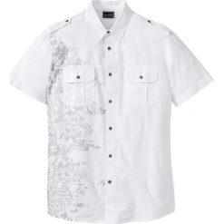 Koszula z krótkim rękawem Slim Fit bonprix biały. Koszule męskie bonprix. Za 89.99 zł.