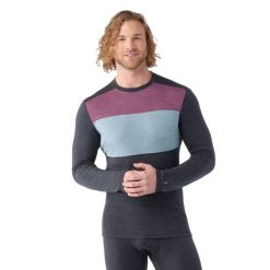 Longsleeve męski Smartwool Thermal Merino Baselayer Colorblock Crew Boxed. Szare bielizna termoaktywna męska Smartwool, m, bez wzorów, bez ramiączek. Za 376.17 zł.