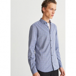 Wzorzysta koszula slim fit - Granatowy. Niebieskie koszule męskie Reserved. Za 119.99 zł.