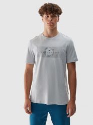 4F T-shirt regular z nadrukiem męski - szary XXL. Szare t-shirty męskie 4f, m, bez wzorów, z bawełny, bez kołnierzyka, bez ramiączek. Za 29.99 zł.