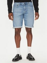 Calvin Klein Szorty jeansowe K10K114079 Niebieski Slim Fit. Niebieskie szorty męskie Calvin Klein, bez wzorów, z bawełny. Za 229.99 zł.