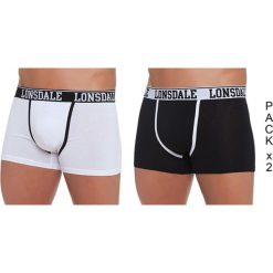 Bokserki (2 szt.) w kolorze w kolorze białym i czarnym. Białe bokserki męskie Lonsdale, Kangol, Crosshatch, l, bez wzorów. W wyprzedaży za 37.95 zł.