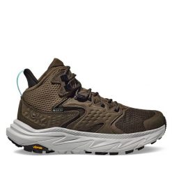 Trekkingi Hoka. Zielone buty trekkingowe męskie HOKA, bez wzorów, z gore-texu, sportowe, bez obcasa, bez zapięcia. Za 499.99 zł.