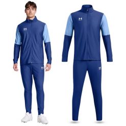 Dres sportowy męski UNDER ARMOUR Tracksuit bluza + spodnie. Niebieskie bluzy nierozpinane męskie Under Armour, m, bez wzorów, z dresówki, sportowe, bez ramiączek, bez kaptura. Za 334.70 zł.