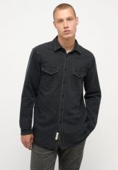 Męska Koszula MUSTANG Clemens Knit Terry Shirt Denim Black 1014626 4000 800. Czarne koszule męskie Mustang, m, bez wzorów, z denimu, bez kołnierzyka, bez ramiączek. Za 149.99 zł.