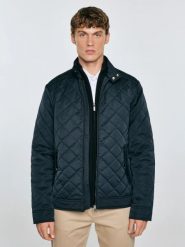 Kurtka męska ze stójką pikowana czarna Edmont 906. Czarne kurtki męskie Big Star, l, z aplikacjami, z bawełny, eleganckie, bez ramiączek, bez kaptura. Za 429.99 zł.