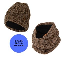 Czapka i szalik narciarski męski – Dzianinowy – Multi Taupe – rozmiar. Brązowe czapki męskie HEAT KEEPER, bez wzorów, z dzianiny. Za 198.54 zł.