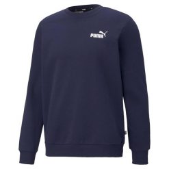 Bluza Puma ESS Small Logo Crew. Niebieskie bluzy nierozpinane męskie Puma, s, bez wzorów, z bawełny, sportowe, bez ramiączek, bez kaptura. Za 312.50 zł.