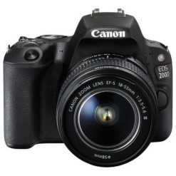Canon EOS 200D Czarny + Obiektyw 18-55mm Lustrzanka. Aparaty lustrzanki Canon. Za 2,449.00 zł.