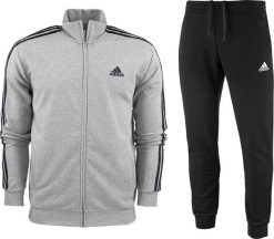 Adidas Dres męski adidas Basic 3-Stripes French Terry szaro-czarny IC6748 S. Czarne komplety dresowe męskie ADIDAS, bez wzorów, z dresówki, bez ramiączek, bez kaptura. Za 277.39 zł.