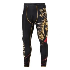 Legginsy sportowe męskie EXTREME HOBBY SANTA MUERTE. Czarne bielizna termoaktywna męska EXTREME HOBBY, m, bez wzorów, z elastanu, bez ramiączek. Za 229.00 zł.