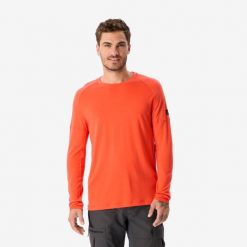 Koszulka męska trekkingowa z długim rękawem Simond Merino Resist. Brązowe koszulki męskie z długim rękawem FORCLAZ, l, bez wzorów, z materiału, sportowe, bez kołnierzyka, bez ramiączek. Za 199.96 zł.