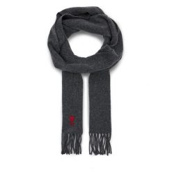 Szalik AMI Paris. Szare szaliki męskie AMI PARIS, bez wzorów. Za 569.99 zł.