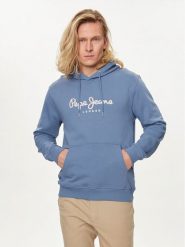 Pepe Jeans Bluza Saul PM582695 Niebieski Regular Fit. Niebieskie bluzy nierozpinane męskie Pepe Jeans, m, bez wzorów, z bawełny, bez ramiączek, bez kaptura. Za 229.99 zł.