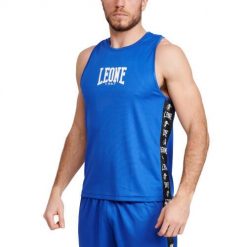 Tank top Leone Ambassador. Niebieskie t-shirty sportowe męskie LEONE 1947, bez wzorów, sportowe, bez ramiączek. W wyprzedaży za 94.40 zł.