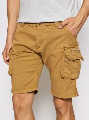 Alpha Industries Szorty materiałowe Crew 176203 Brązowy Slim Fit. Brązowe szorty męskie Alpha Industries, bez wzorów, z bawełny. Za 209.99 zł.