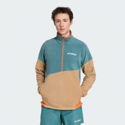 Kurtka Terrex Multi Climawarm Fleece. Brązowe kurtki męskie ADIDAS, xl, bez wzorów, z polaru, bez ramiączek, bez kaptura. W wyprzedaży za 213.85 zł.